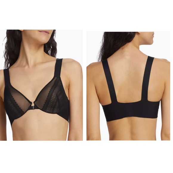 Spanx Bra-llelujah Illusion-Lace Full Coverage Front Clasp Closure Bra New Black - Picture 10 of 16
